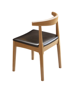 Huazhou Solid Wood Dining Chair, Home Study Chair, Minimalist Backrest Chair, Modern Office Desk Chair, Nordic Leisure Horn Chair, Walnut Color
