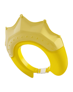 October Crystal Baby Shower Cap, Children's Bathing Essential Infant Waterproof Ear Protection Shampoo Bath Hat with Golden Crown (1 Piece)