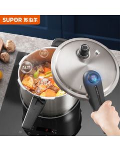 SUPOR Pressure Cooker 24cm, Blue Eye 304 Stainless Steel Pressure Cooker 24cm, Universal Multi-Layer Bottom YW24S1