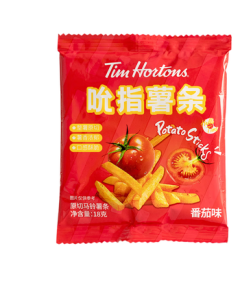 Tims Coffee Mate Tomato Flavored French Fries Whole Potato Crispy Fries Snack Individual Small Pack 18g