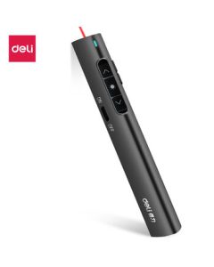 Deli Rechargeable Hyperlink-Switching Presentation Pointer PPT Slide Remote Page Turner Electronic Pen Laser Presenter Page Turner Wireless Presenter Red Light Black 2801