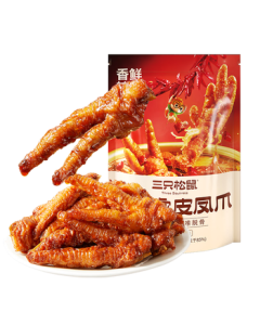 Three Squirrels Spicy Braised Tiger-Skin Chicken Feet 300g Bag Snacks