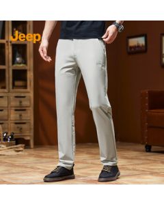 JEEP Casual Pants Men 2025 Spring/Summer Loose Straight-leg Versatile Trousers - Light Gray, Size 30