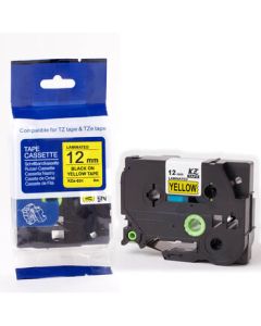 LableSHARK Compatible Brother Label Maker Adhesive Printing Paper Ribbon 631 Label Tape 6 9 12 18 24 36 Yellow Background Black Text 12mm