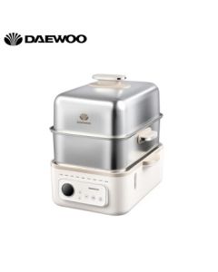 DAEWOO Electric Steamer Multi-functional Pot, 14.5L Double-layer Stainless Steel Steaming and Stewing DYZG-1568, Tassel White (Colorful Packaging)