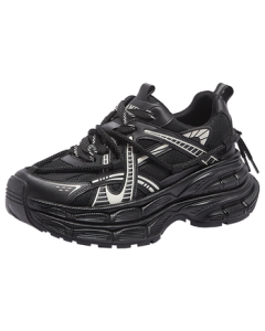 CAMEL Women's Chunky Dad Shoes Functional Mesh Panel Platform Sneakers L25A202026 Black 40