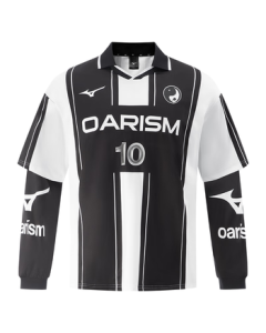 MIZUNO OARISM Co-branded Streetwear Loose Fake Two-Layer Retro Polo Shirt 09/Obsidian Black L