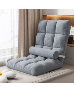 Huakai Star Lazy Sofa Bed Backrest Balcony Bay Window Chair Single Tatami Sofa Chair LZ022 Grey Linen 18 Grid