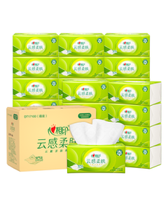 Heartex Facial Tissues, Napkins, Cloud-Touch Soft Skin 3-Ply 100 Sheets * 27 Packs Size S, Gentle Thick & Skin-Friendly Non-Irritating Tissue