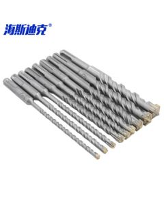 Heisidike HK-655 Round Shank Cross Hammer Drill Bit, Double Groove Impact Drill Bit, Carbide Wall and Concrete Drilling Bit, 9PC Nine-Piece Set