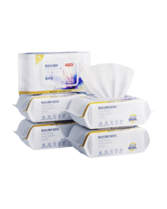 JingDong JingZao Polar Flower Flushable Wet Wipes 80 Sheets * 5 Packs, Large Family Pack, Cleaning Wet Wipes for Bacteria Removal