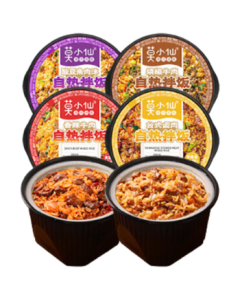 Moxianian 8-Pack Self-Heating Rice 1680g, Mixed Rice Whole Box Convenient Meal for Late Night Snacks, Travel, Camping, and Picnics