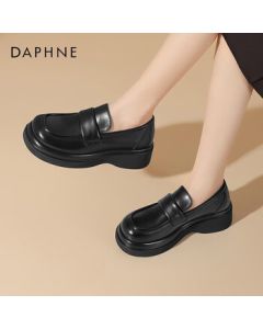 Daphne Women's Loafers - Academic Style Platform Slip-On Shoes Fashion Casual Footwear 4024404037 Black 35