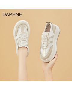 DAPHNE Women's Chunky Sole Sneakers, Summer 2025 Hot Trendy Elevator Casual Sports Soft-Soled White Shoes