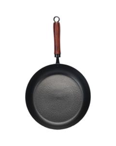 Yan Blacksmith Zhangqiu Flat Bottom Frying Pan Non-Stick Coating Home Iron Skillet for Grilling, Steak, and Eggs, Traditional Wrought Iron 28cm