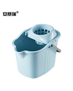 Anserui Mop Bucket, Thickened with Wheels Rotating Wringing Cleaning Bucket, Handheld Wide-Mouth Pail, Blue 711496