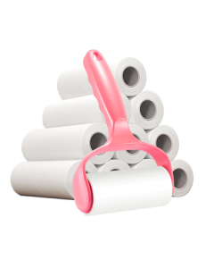 Miaoran Lint Roller 10cm 1 Handle 6 Rolls 300 Sheets Tearable Sticky Roller for Clothes Pet Hair Removal Dust Cleaner