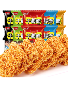 BIBIZAN Crispy Palm Noodles Mixed Flavor 1260g (Approx. 60 Packs) - Office Snack, Instant Dry Noodles