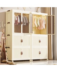 Tianshu No-Installation Easy Foldable Wardrobe for Rental Homes, Bedroom, Kids, and Baby, Formaldehyde-Free Storage Organizer, 2-Tier 1-Cabinet