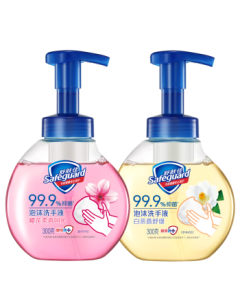 Safeguard Antibacterial Foaming Hand Wash Sakura Scent 300g + White Tea Scent 300g | 99.9% Effective Antibacterial Protection