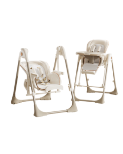 karmababy Baby High Chair and Rocker 2-in-1 - Streamlight Milk Coffee, No Assembly Required Smart Edition
