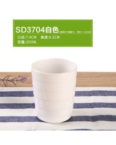 ONYLM Melamine Cups, Imitation Porcelain Hotel Buffet Drinkware, Commercial Restaurant Tea Cups (Beige), Sold in Sets of 10