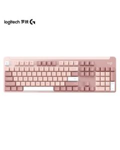 Logitech K865 Wireless Mechanical Keyboard for Office, Gaming, and Esports, Full-Size 104-Key TTC Red Switch, Dogwood Pink