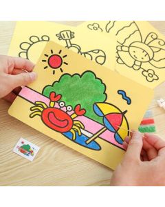 Changbaosen Office Children's Colored Sand Painting Kit DIY Creative Craft Material Large Size 20.5*15.5cm Random Patterns/Pack (Minimum 50 Packs)