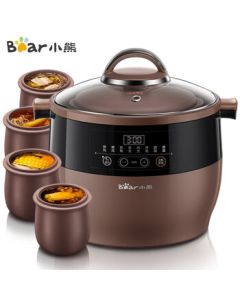 Bear Electric Stew Pot, Purple Sand Pot, Electric Steamer, Automatic Ceramic Water-Bath Electric Casserole, Soup and Porridge Pot, Baby Food Pot DDZ-B45Z1
