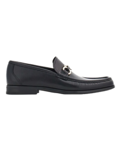 Ferragamo Men's Black Gancini Buckle Moccasins 0769880_3E _ 95 Gift for Boyfriend