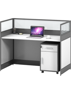 Anmeicheng Furniture Office Desk and Chair Set, Simple Modern Staff Desk, Workstation with Partition, Single Seat [Including Cabinet]