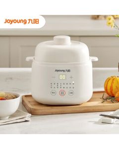 Joyoung Electric Stew Pot, Double-Layer Ceramic Slow Cooker with Keep Warm Function, Baby Food Cooker, Porridge & Soup Maker, Mini Steamer for Bird's Nest, White Ceramic