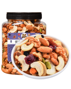 Happy Bear Daily Nuts 500g/Can Mixed Nuts Canned Snacks for Pregnant Women and Kids Dried Fruits Nuts Cashew Walnut Gift Box