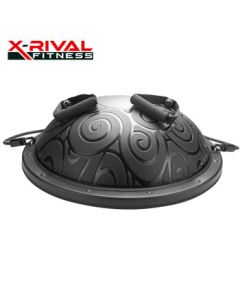 X-RIVALFITNESS Yoga Ball Fitness Ball BOSU Ball Balance Ball Half Ball Sports Fitness Training Equipment 58CM Black