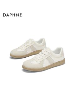 Daphne Ballet German Training Shoes Women 2025 Spring Summer Women's Shoes Versatile Flat Casual Sneakers White Shoes Women Beige 38