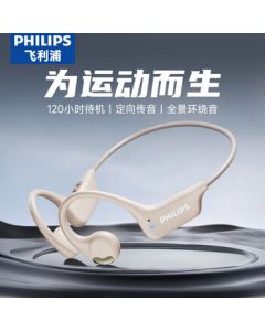 PHILIPS Bone Conduction Concept Open-Ear True Wireless Bluetooth Headphones for Sports and Running, Clip-On Design, Long Battery Life, Black/Random Color TAA1708