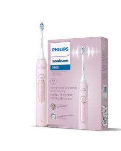 Philips (PHILIPS) DiamondClean 3 Series Electric Toothbrush - Adult Couples Set, Gift for Boyfriend/Girlfriend Birthday, Bristle Oscillation & Microfoam Flow, HX5171/04 Light Pink (Upgraded Version of HX6730)