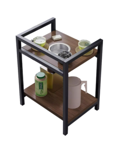 Shanshan Wooden Coffee Table, Living Room Side Table, Mahjong Table, Mobile Tea Cabinet, Tea Table with Storage Shelf