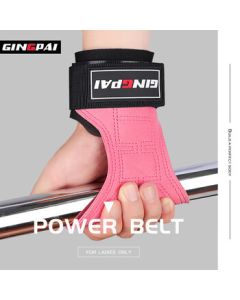 GINGPAI SPORT Gym Lifting Straps for Women, Non-Slip Pull-Up Assist Band, Wrist Wraps for Deadlifts, Back Training, and Grip Strength - Pink