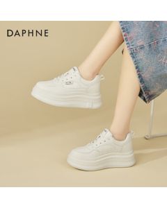 Daphne Platform Sneakers for Women - Fashionable Thick-Soled Casual Panda Shoes, Soft-Bottomed Versatile Lightweight Sports Sneakers, Beige, Size 37