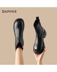 Daphne Platform Martin Boots New British Style Chunky Heel Versatile Ankle Boots 4025605026 Black 40
