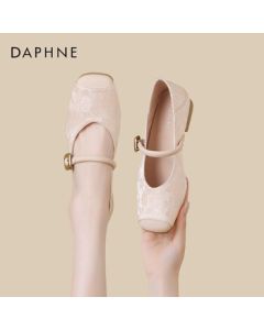 Daphne Women's Flats New Chinese Style Embroidered One-Strap Mary Jane Shoes 4024101392 Pink 38