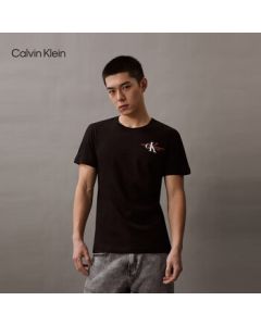 Calvin Klein Jeans Summer Men's Minimalist Round Neck ck Pure Cotton Color-Blocked Letter Overprint Base Short-Sleeve T-Shirt ZM01924