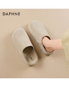 Daphne Women's Closed-Toe Slide Sandals Retro Birkenstock Flat Slip-On Lazy Shoes 4025101495 Beige 39