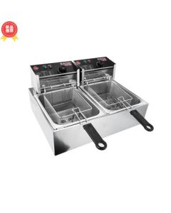 Weinas Commercial Large-Capacity Electric Deep Fryer for French Fries, Dough Sticks, Skewers, Fried Chicken, Dual Burner WS-ZLYS