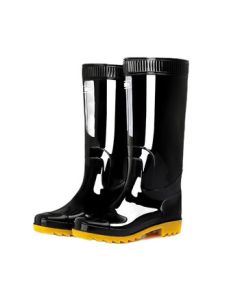Hui Siyuan 807 High-Top Wear-Resistant Rain Boots Rubber Work Shoes for Adults, Black, Size 39