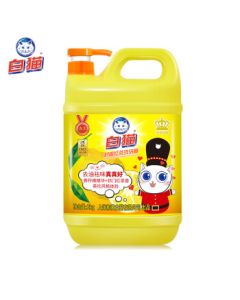 White Cat Lemon Black Tea Dishwashing Liquid 2kg, Type A Food-Grade Degreasing and Deodorizing with Black Tea Scent, Dish Detergent Cleaner