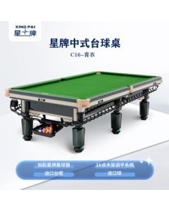 XING PAI Standard Pool Table Dark Green Chinese Black Eight C16 + Ball Collector