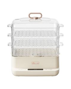 Bear DZG-CA2D1 Electric Steamer, Household Multi-functional Steamer Breakfast Machine, 3-Tier Capacity Electric Steamer with Timer and Delay Start (Unit: Set) Beige