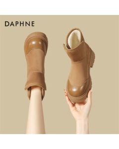 Daphne Platform Snow Boots for Women, Winter New Style Furry Ankle Boots, Women's Cotton Shoes 4025607033 Yellow Size 36